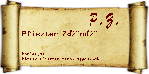 Pfiszter Zénó névjegykártya